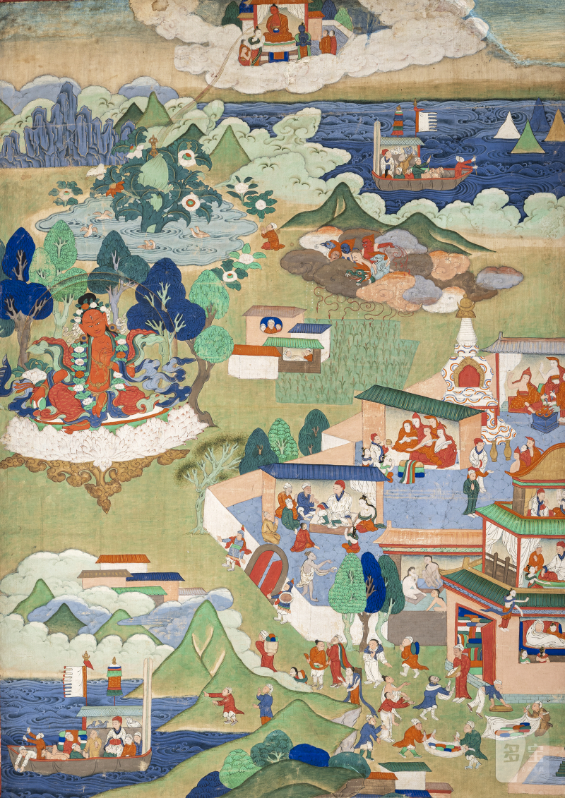 TWO THANGKAS DEPICTING PROBABLY SCENES OF THE AVADANA KALPALATA